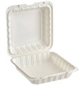 1-Compartment White Plastic Hinged TakeOut Container