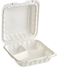 3-Compartment White Plastic Hinged TakeOut Container