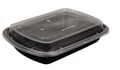 Rectangular Black Meal Prep Container & Clear Lid